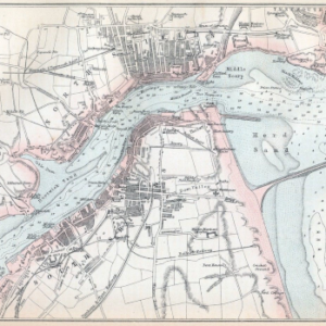 Victorian map of the River Tyne entrance