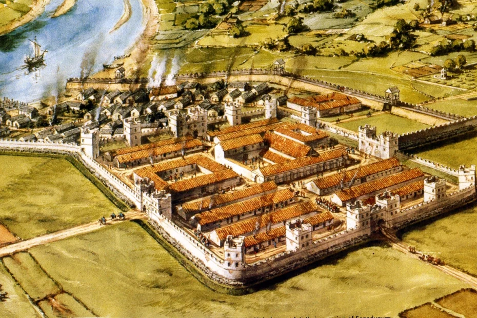 Artist's impression of Segedunum Roman fort and vicus