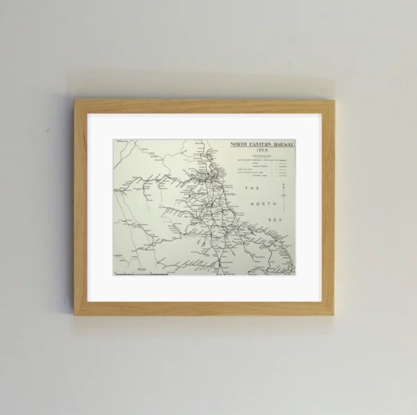 North Eastern Railway Map - Framed 🚂