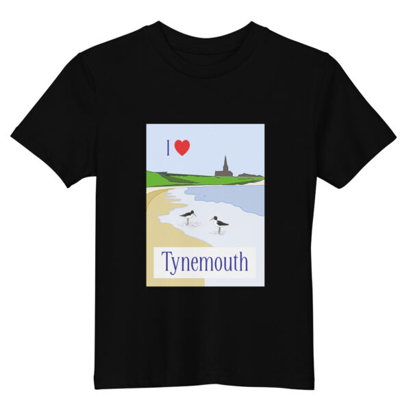 I Love Tynemouth Oystercatcher Organic Cotton T-Shirt – Kids 7-13 - Image 3