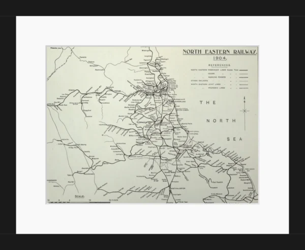 North Eastern Railway Map - Framed 🚂