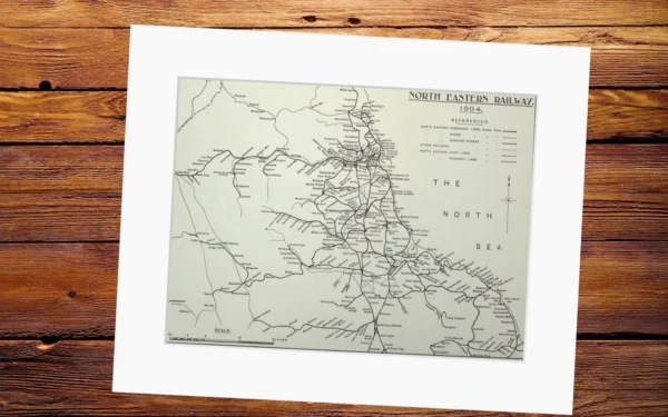 North Eastern Railway Map – Mounted 🚂