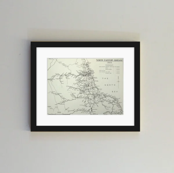 North Eastern Railway Map - Framed 🚂 - Image 2