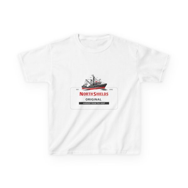 North Shields – Harvest From The Deep - Kids Heavy Cotton™ Tee - Image 2
