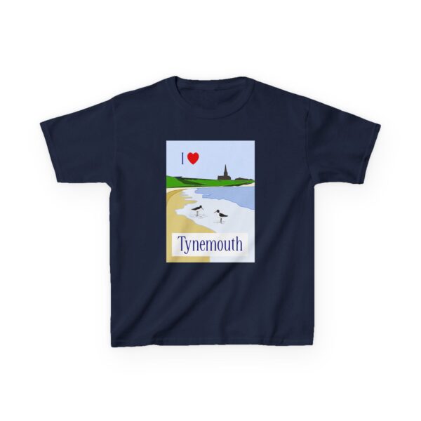 I Love Tynemouth Oystercatcher – Kids Heavy Cotton™ Tee - Image 5